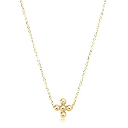 Cross 3mm Bead Necklace