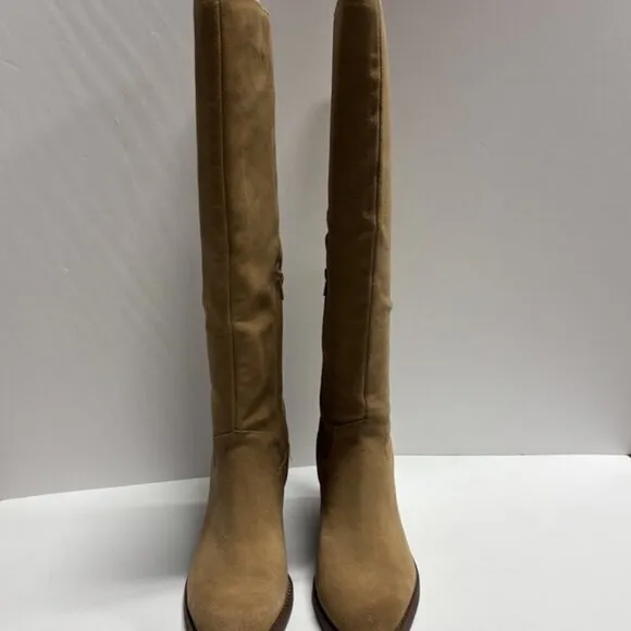 Crown Vintage Women’s Deni, Taupe Knee High Boots, Size 10W, Wide Calf