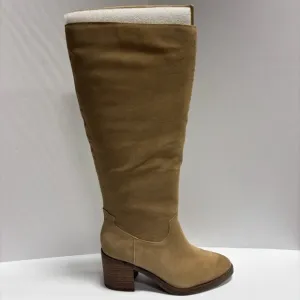 Crown Vintage Women’s Deni, Taupe Knee High Boots, Size 10W, Wide Calf