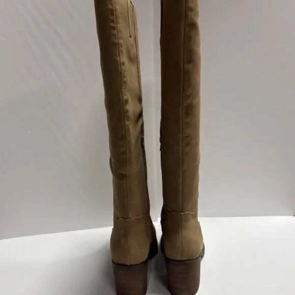 Crown Vintage Women’s Deni, Taupe Knee High Boots, Size 10W, Wide Calf
