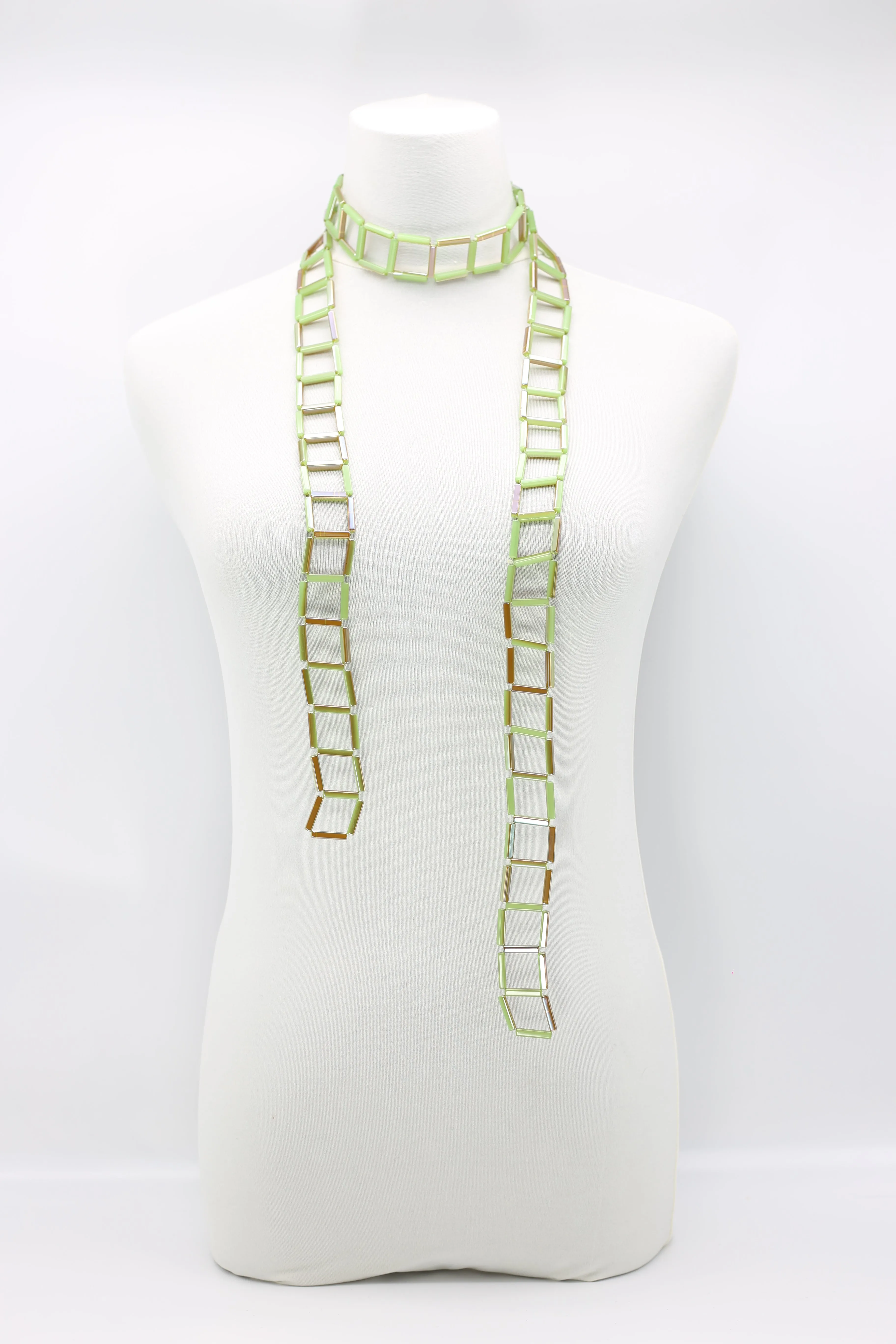 Crystal Tube Lariat Necklaces