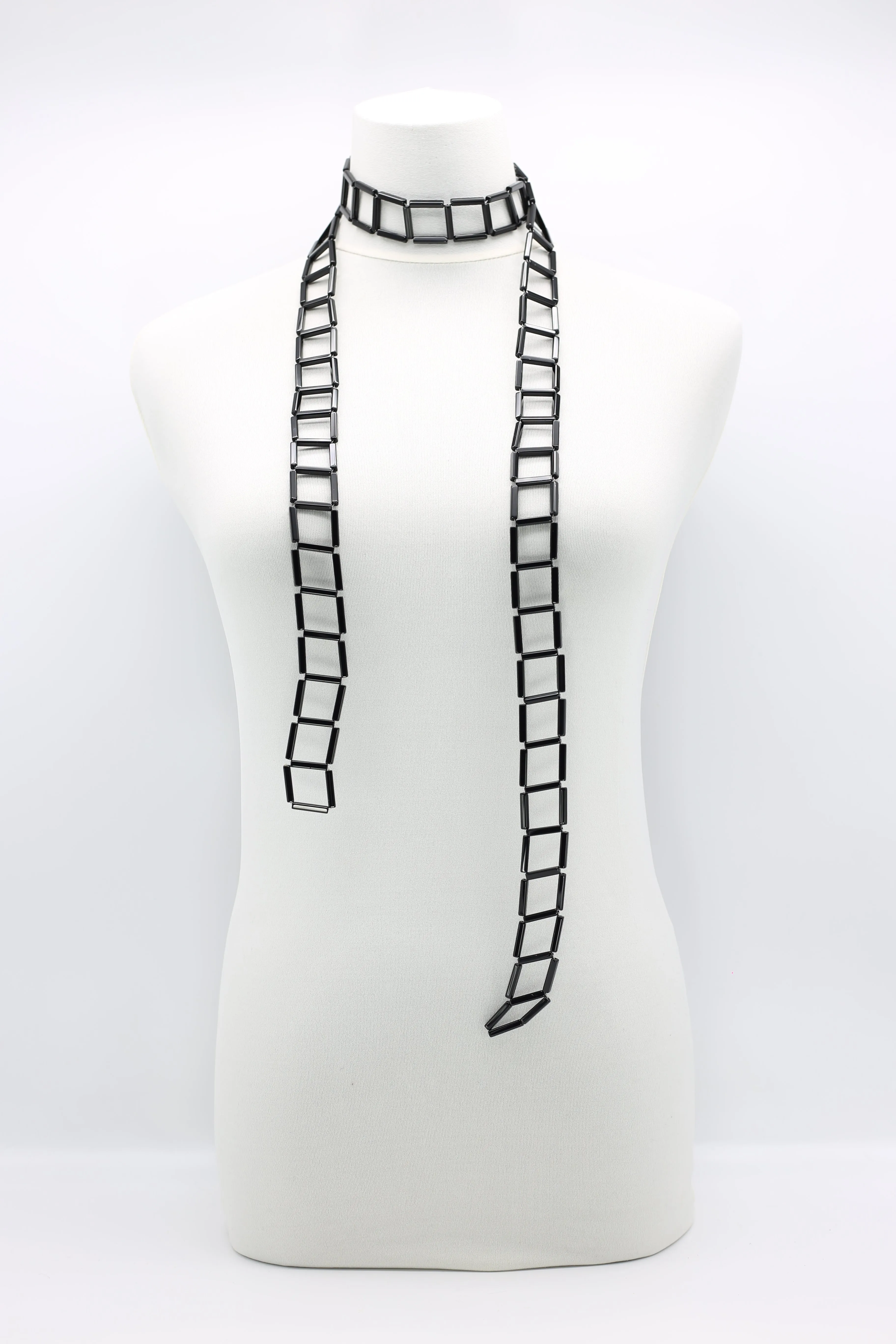 Crystal Tube Lariat Necklaces