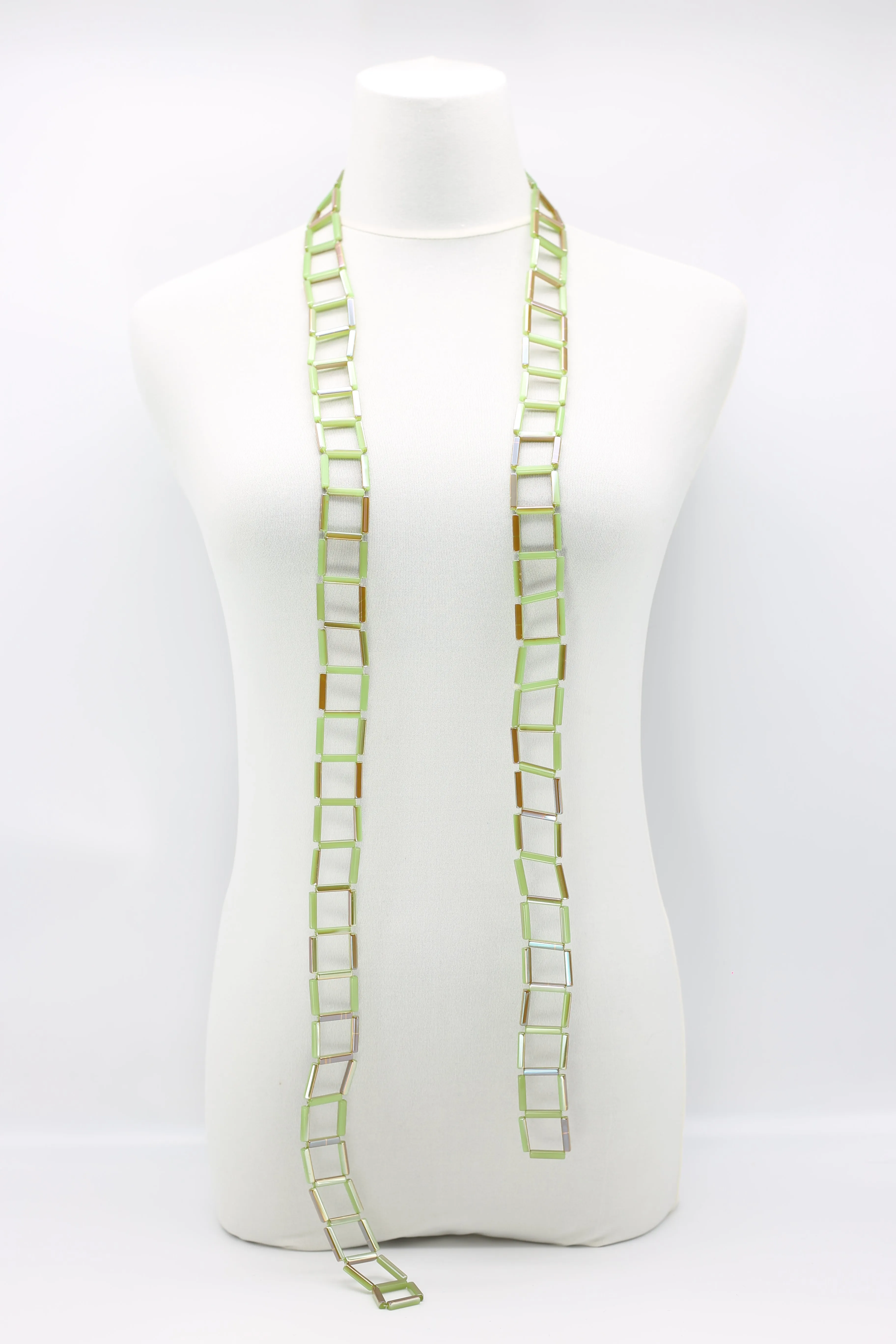 Crystal Tube Lariat Necklaces