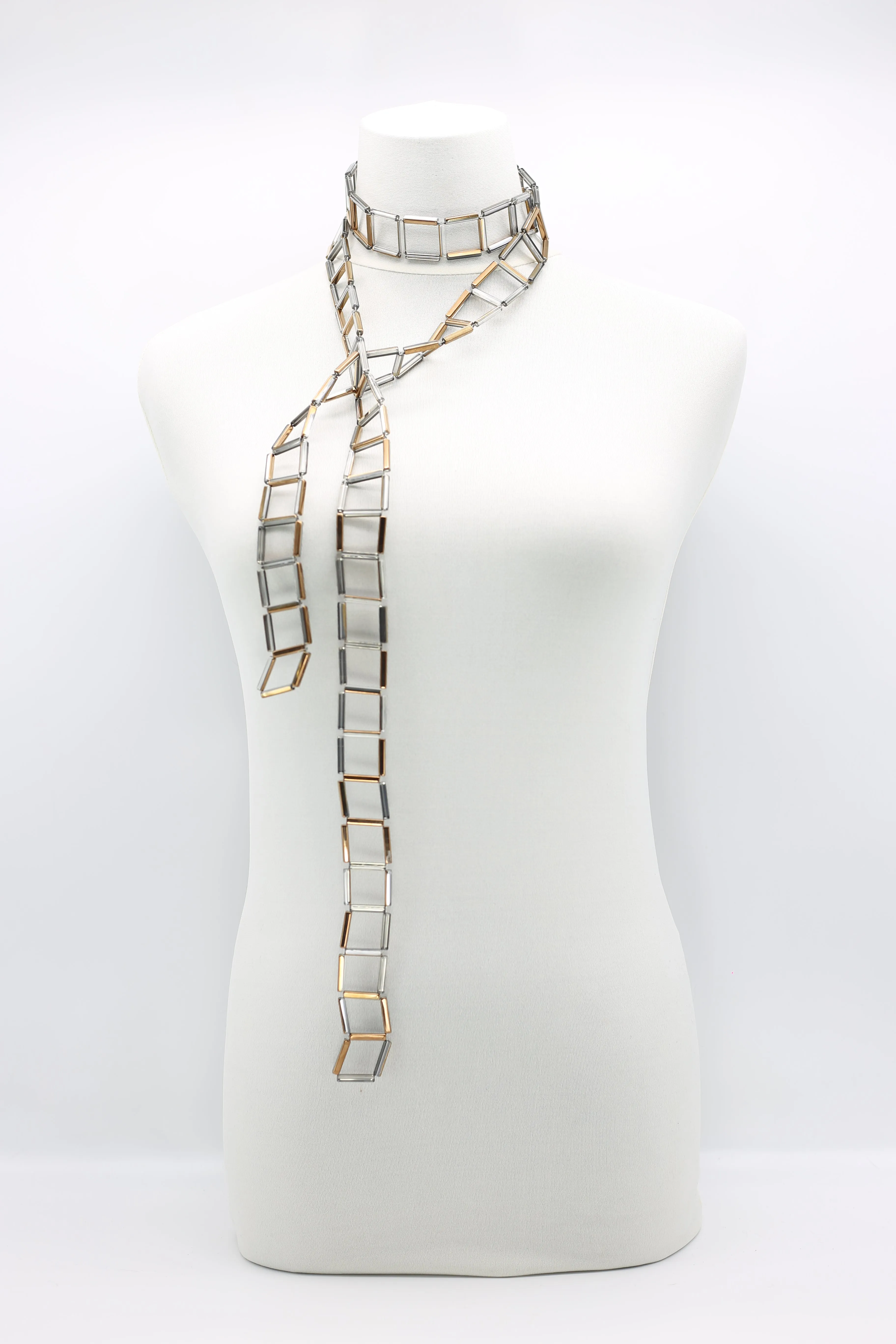 Crystal Tube Lariat Necklaces