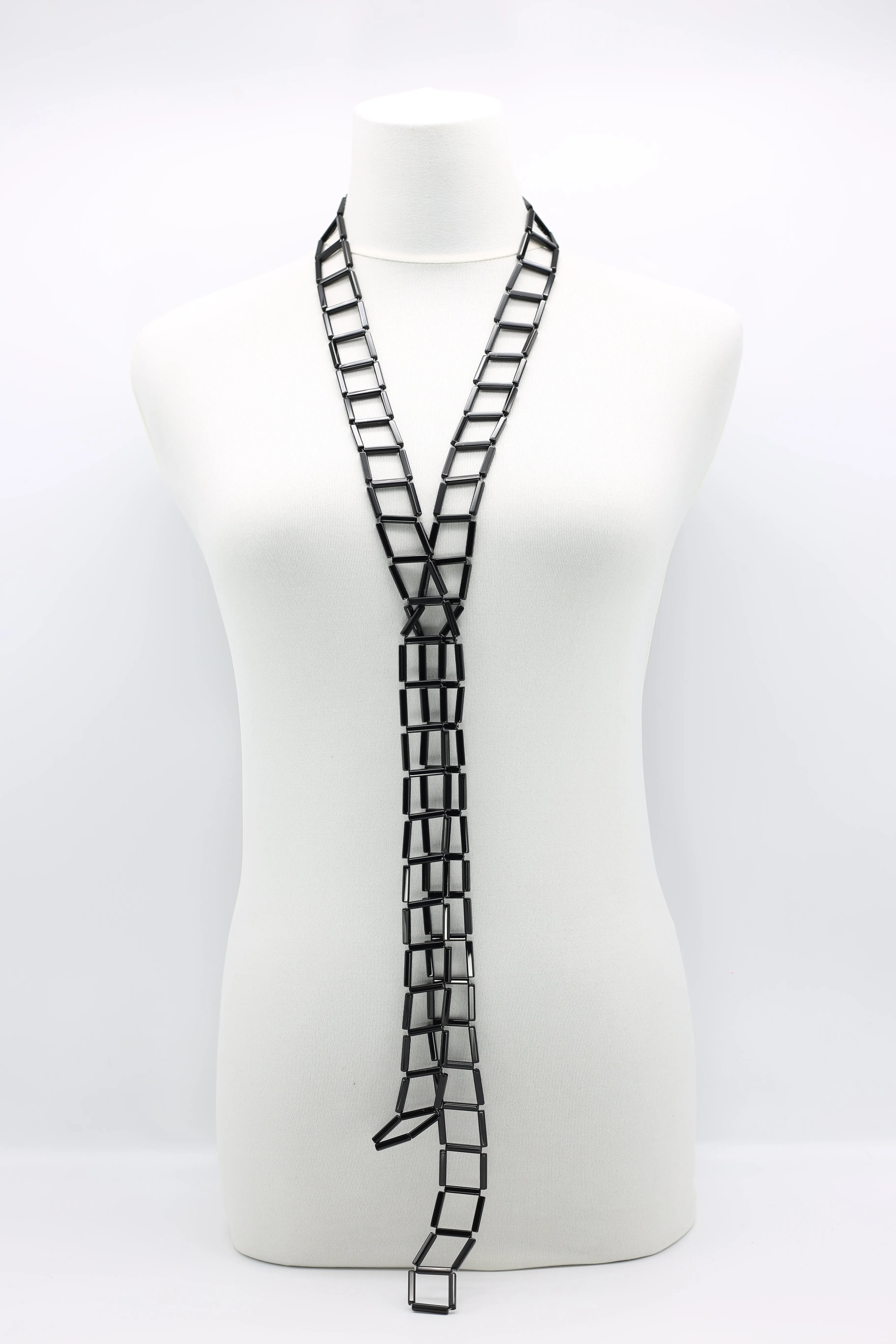 Crystal Tube Lariat Necklaces