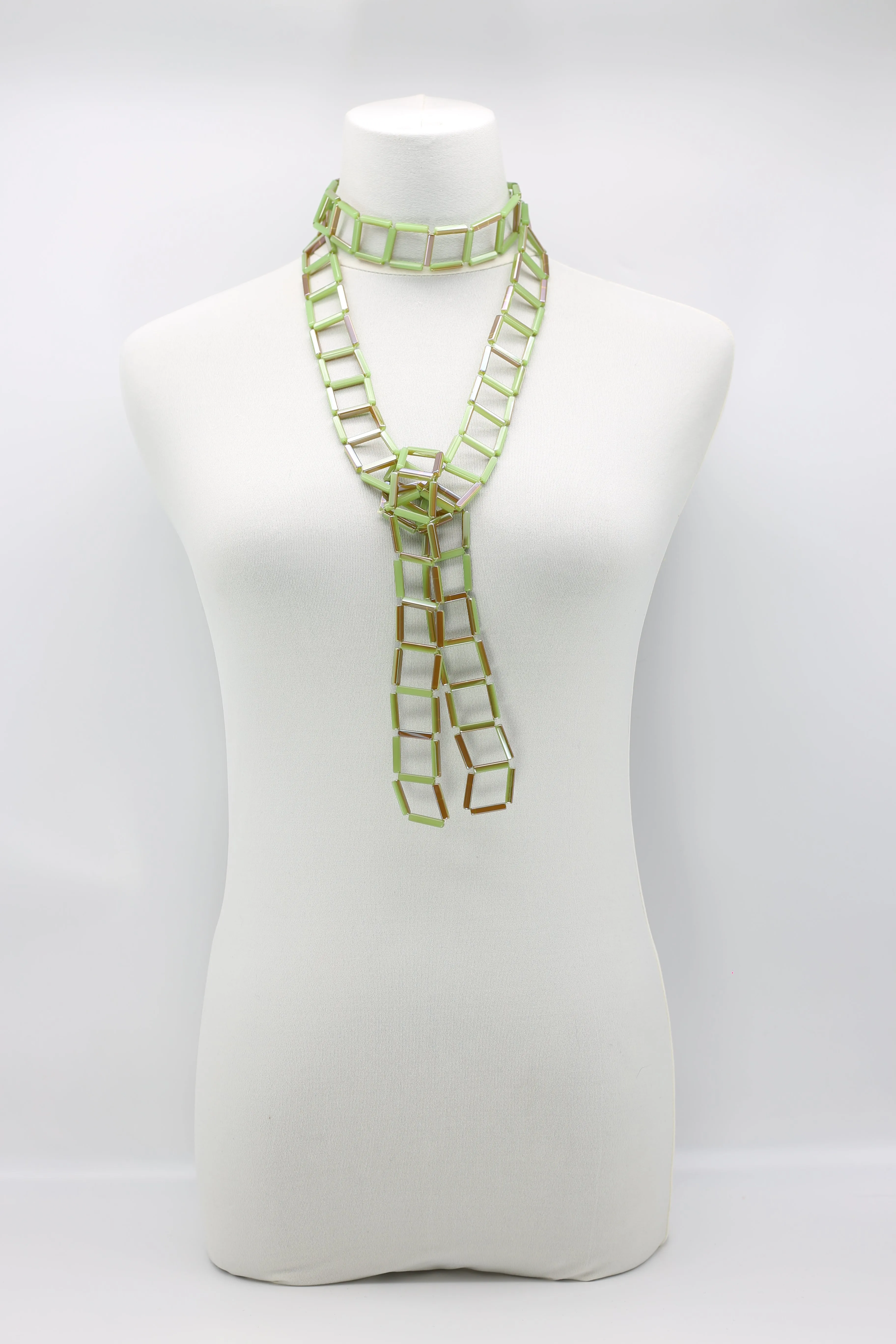 Crystal Tube Lariat Necklaces