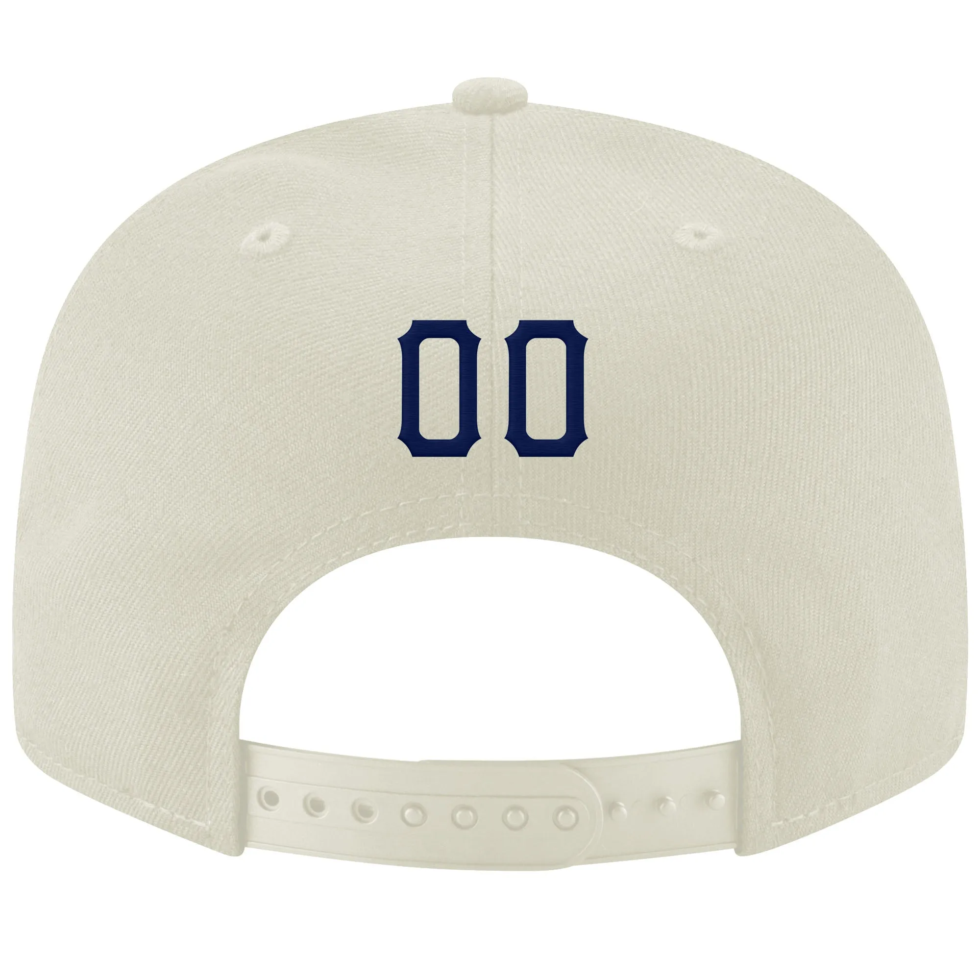Custom Cream Navy-Gray Stitched Adjustable Snapback Hat