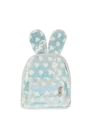 Cute Bunny Ears Glitters Kids Backpack Blue - Pack of 6