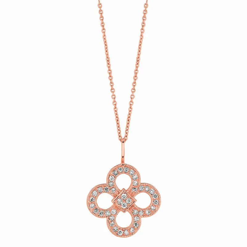 CUTOUT CLOVER DIAMOND NECKLACE 14K GOLD (0.37 CTW)