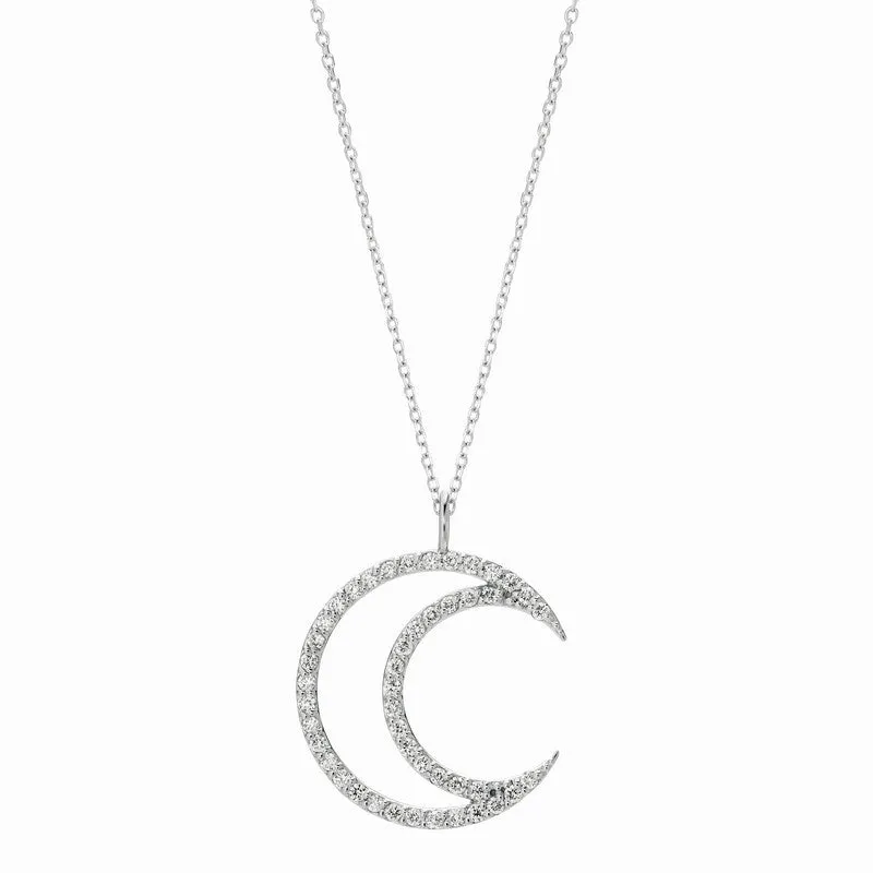 CUTOUT MOON DIAMOND NECKLACE 14K ROSE GOLD (0.46 CTW)