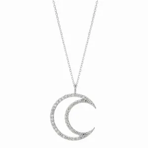 CUTOUT MOON DIAMOND NECKLACE 14K ROSE GOLD (0.46 CTW)