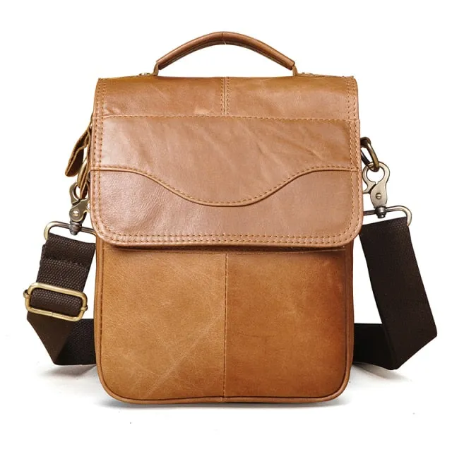 Cyflymder Quality Original Leather Male Casual Shoulder Messenger bag Cowhide Fashion Cross-body Bag 8" Pad Tote Mochila Satchel bag 144