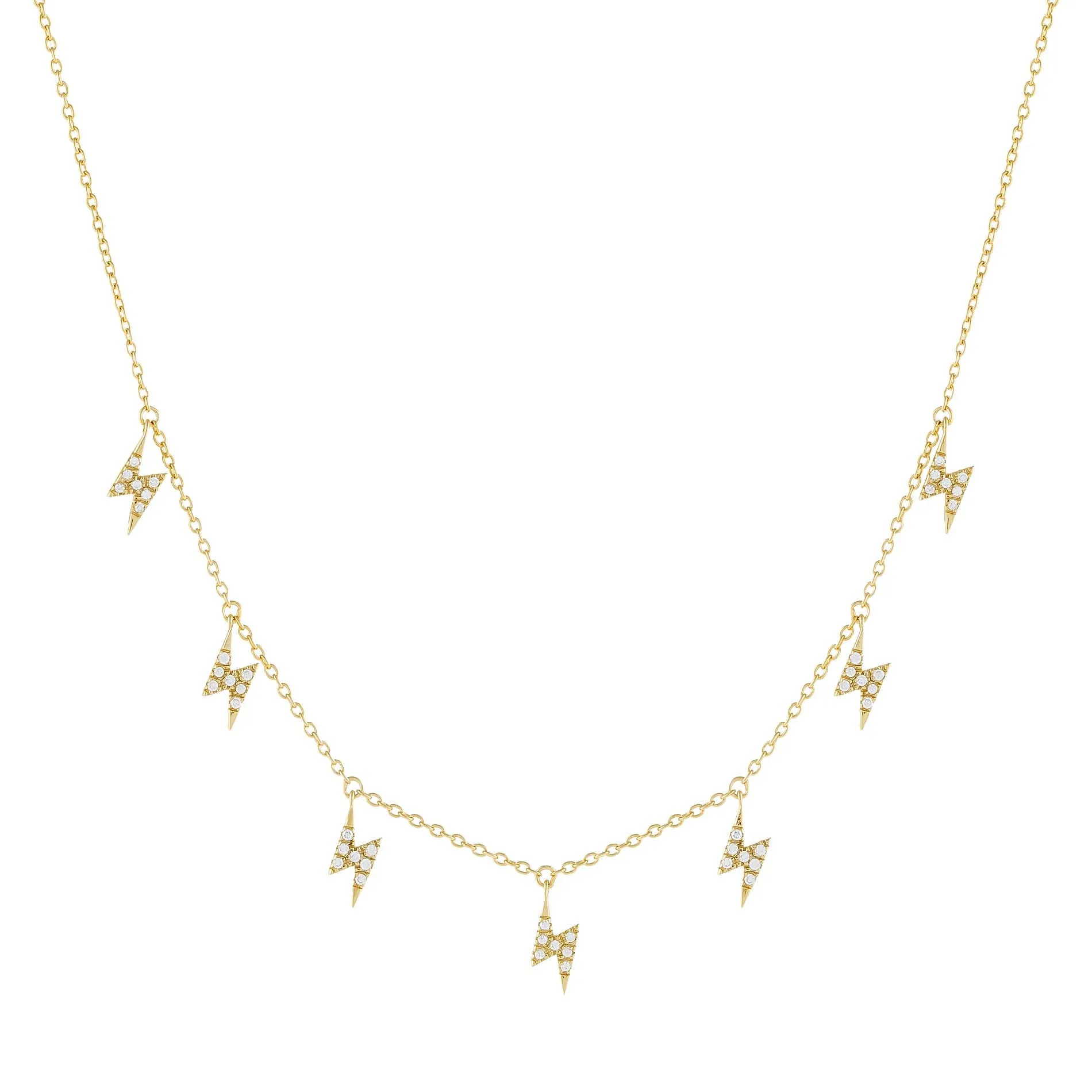 CZ Multi Lightning Bolt Necklace