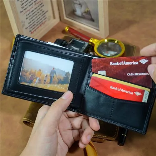 Dad To Son - Never Lose - Black Genuine Leather Wallet