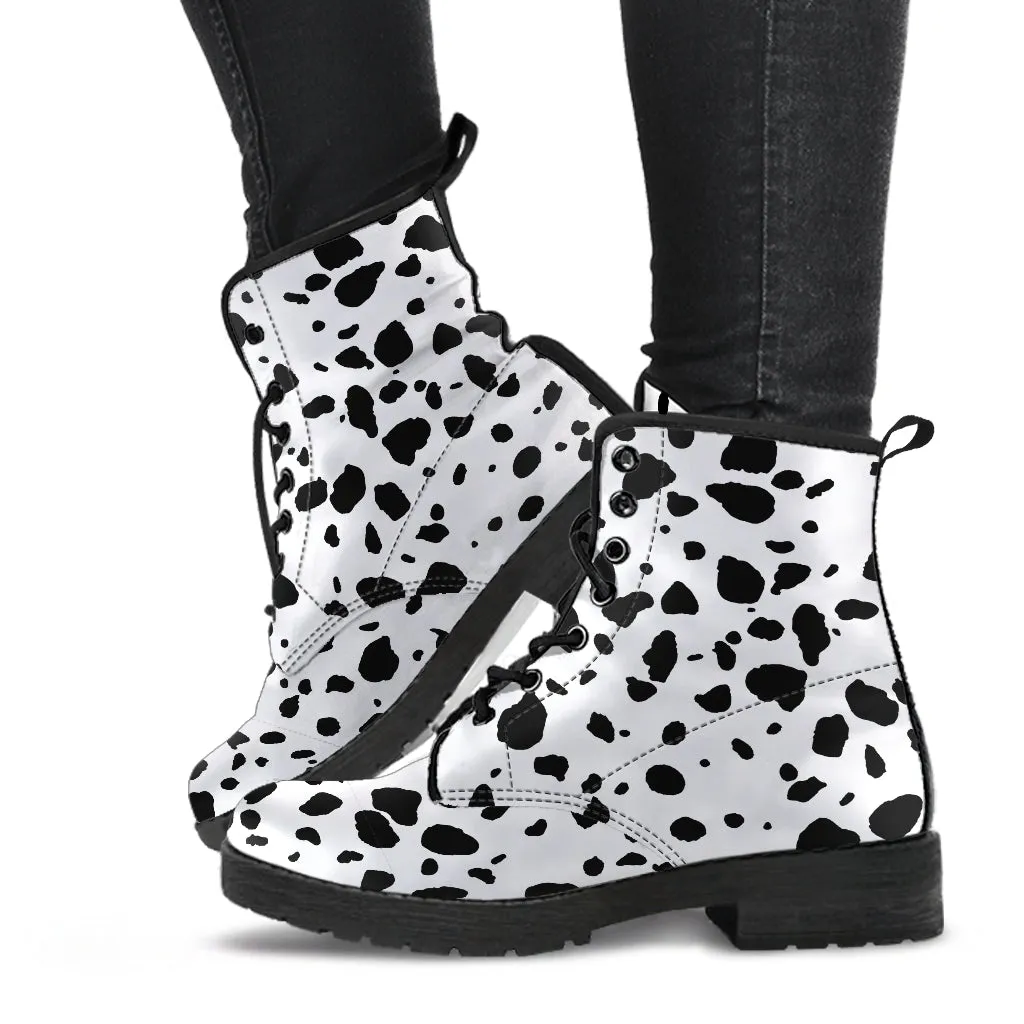 Dalmatian Spots Vegan Boots Mens Womens