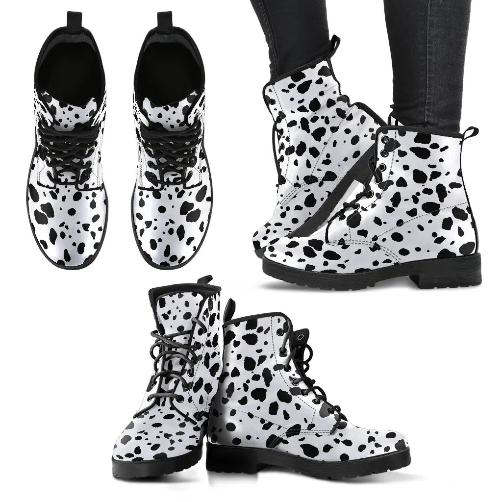 Dalmatian Spots Vegan Boots Mens Womens