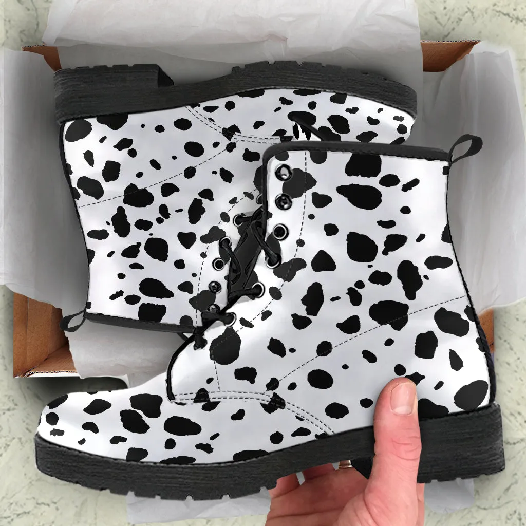 Dalmatian Spots Vegan Boots Mens Womens