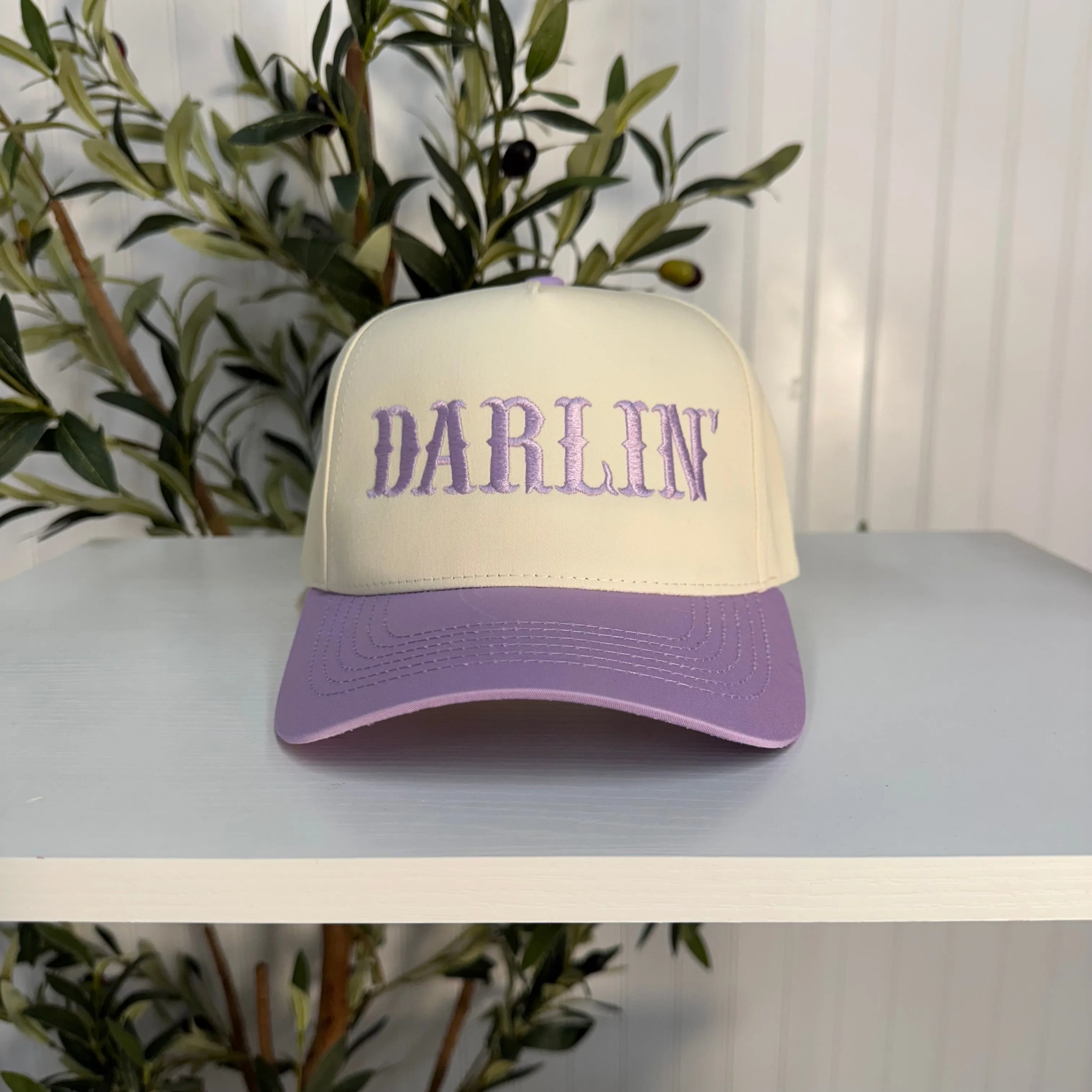 Darlin' Arched 5-Panel Two-Tone Spring Embroidered Baseball Cap