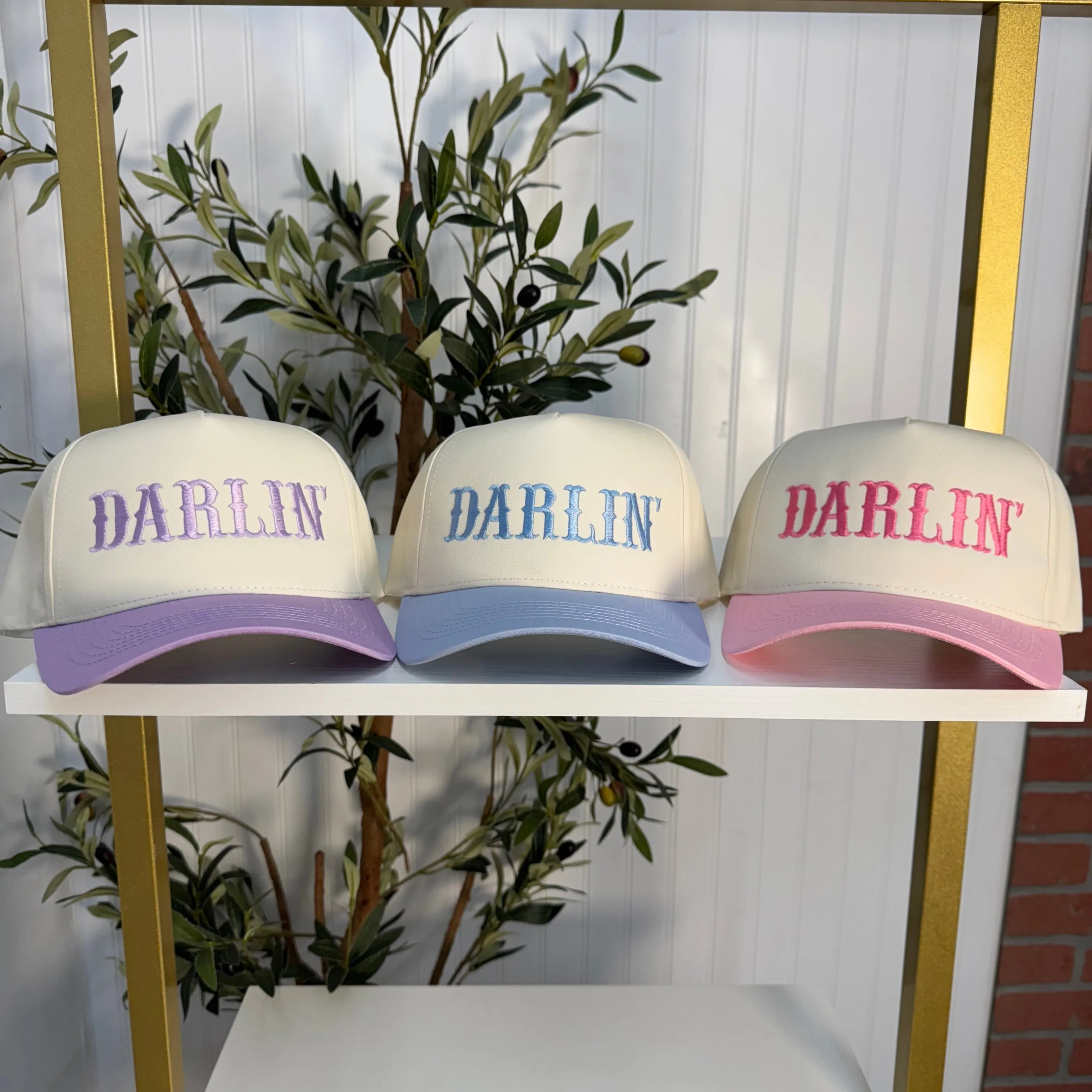 Darlin' Arched 5-Panel Two-Tone Spring Embroidered Baseball Cap