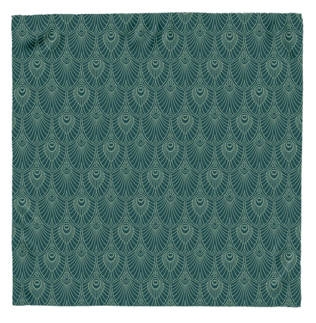 Deco Fans Blue Square Scarf