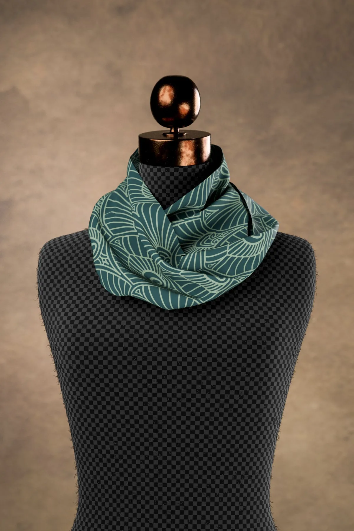 Deco Fans Blue Square Scarf