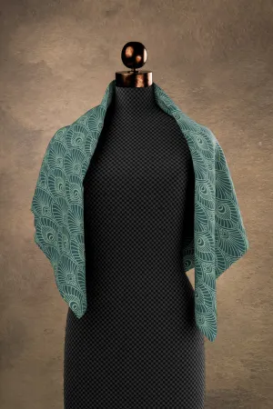 Deco Fans Blue Square Scarf