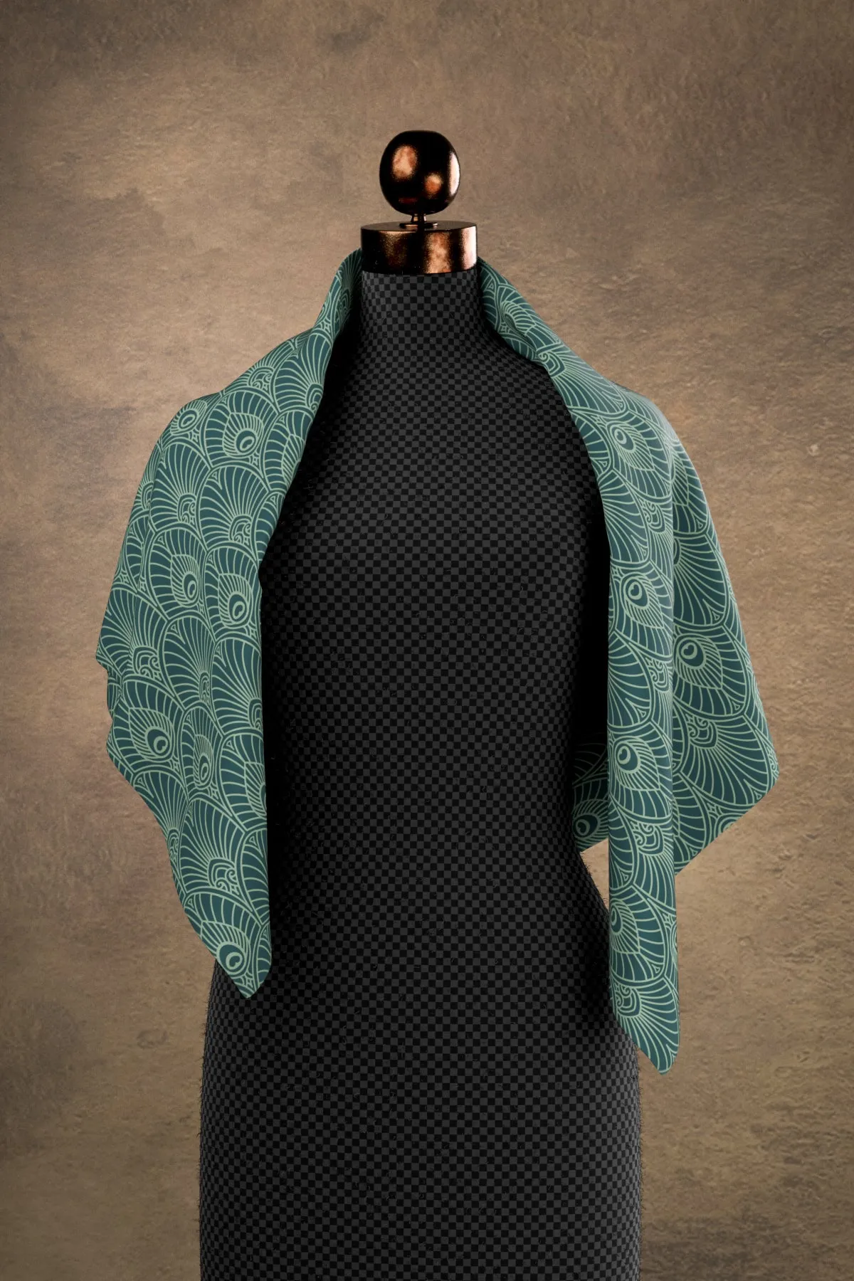 Deco Fans Blue Square Scarf