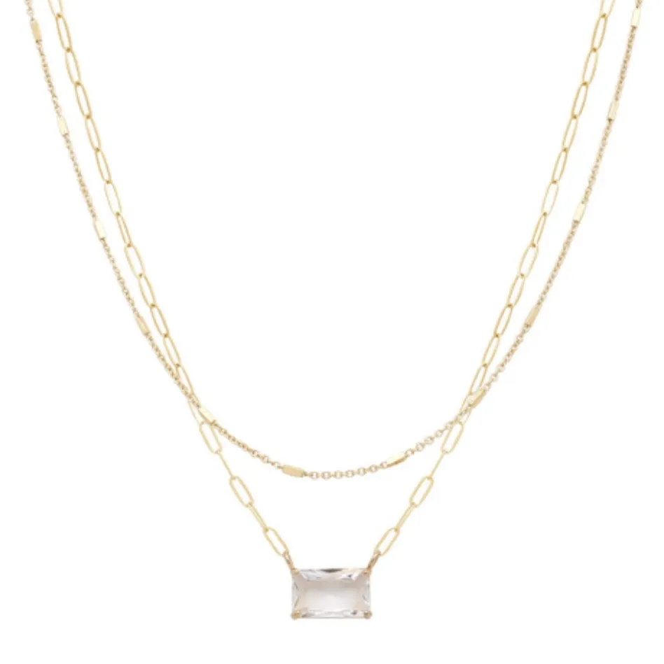 Demi Gold Clear Necklace