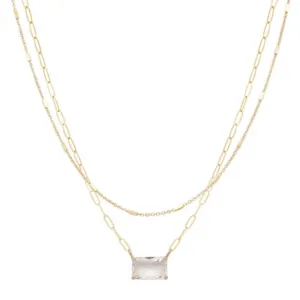 Demi Gold Clear Necklace