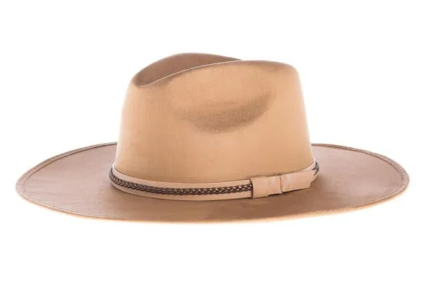 Denali Faux Suede Fedora Crown Hat