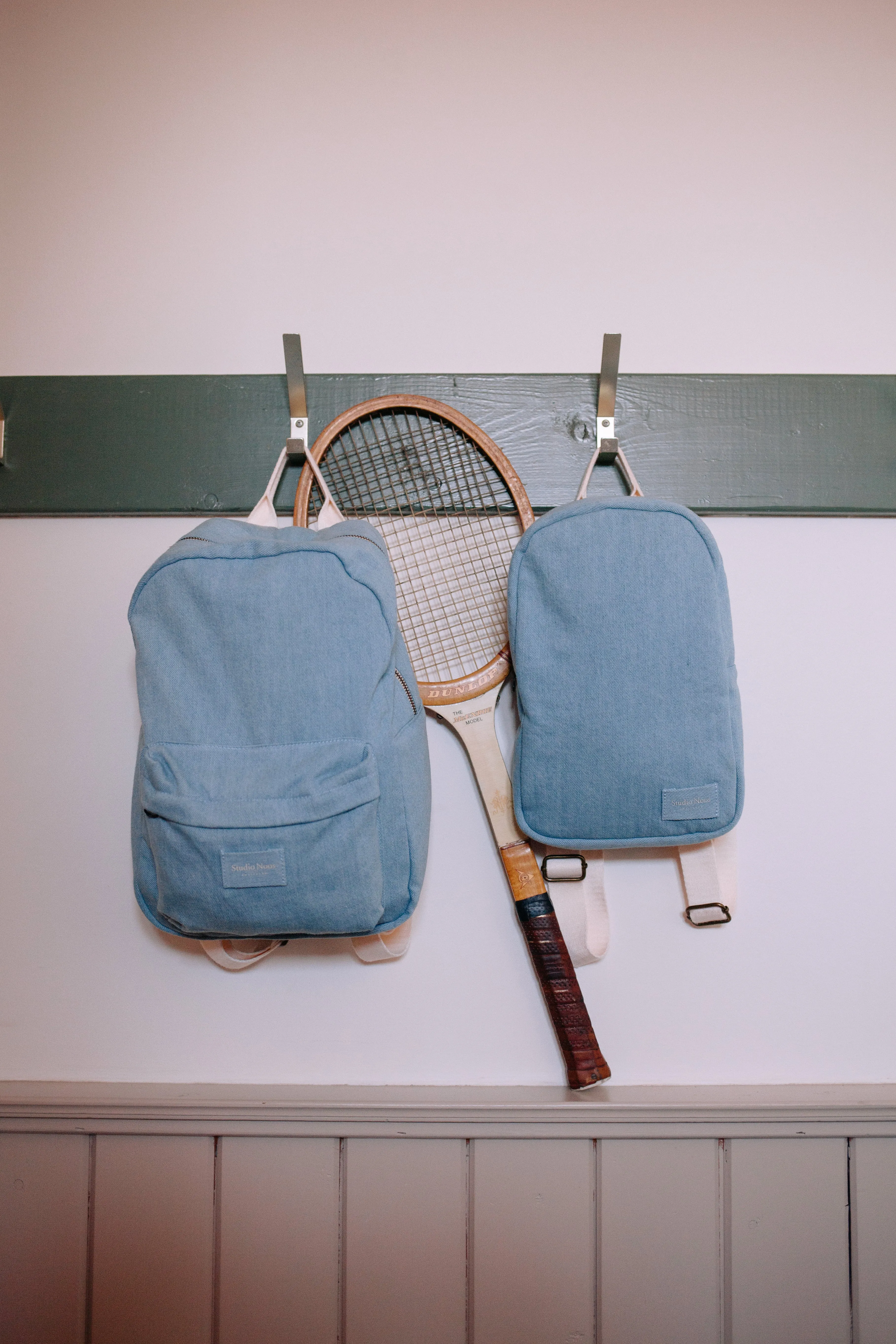 Denim Solid MIDI-Rucksack mit Fronttasche