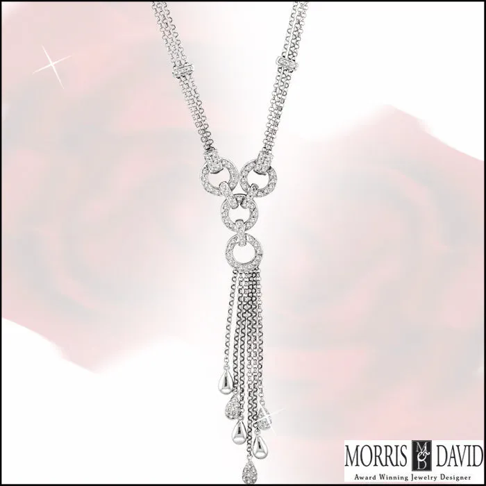 DESIGNER DIAMOND NECKLACE 14K WHITE GOLD 14K GOLD (1.1 CTW)