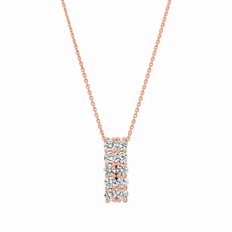 DIAMOND 2 ROWS NECKLACE 14K GOLD (2 CTW)