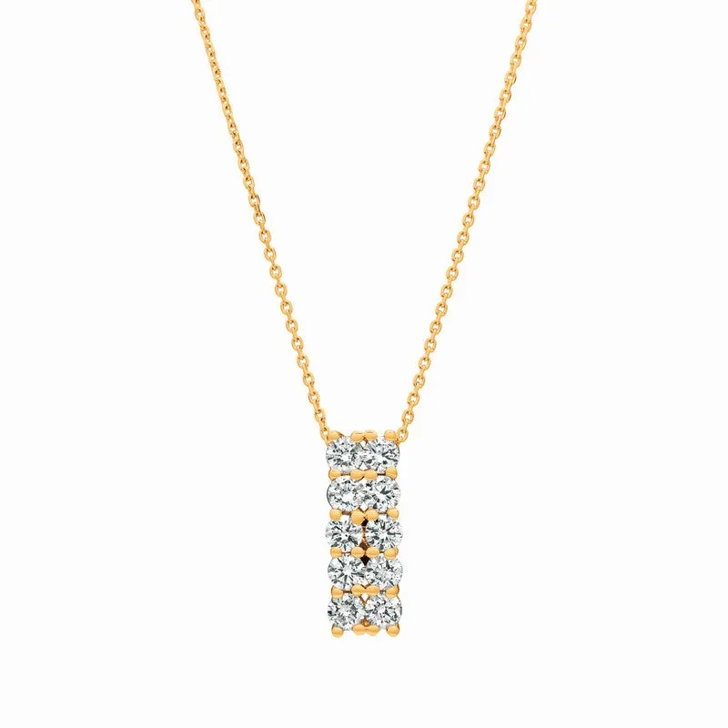 DIAMOND 2 ROWS NECKLACE 14K GOLD (2 CTW)