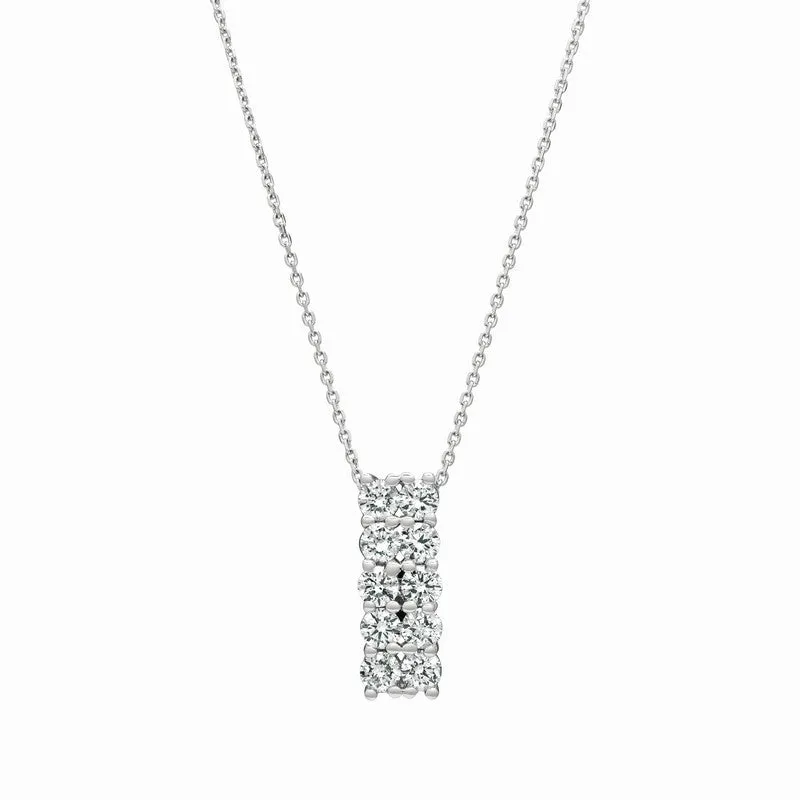 DIAMOND 2 ROWS NECKLACE 14K GOLD (2 CTW)