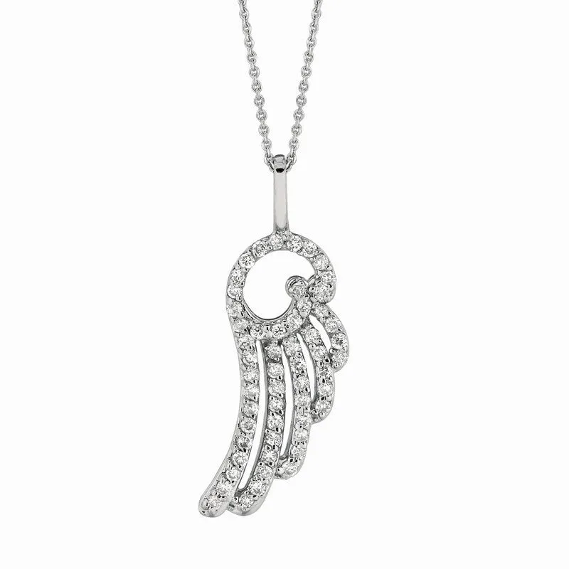 DIAMOND ANGEL WING NECKLACE 14K GOLD (0.28 CTW)