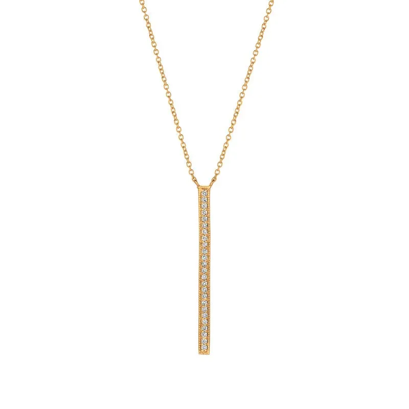 DIAMOND BAR NECKLACE 14K GOLD (0.25 CTW) 4
