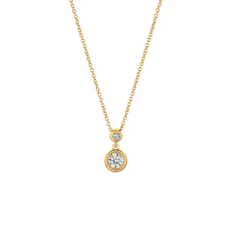 DIAMOND BEZEL DROP NECKLACE 14K GOLD (0.25 CTW)