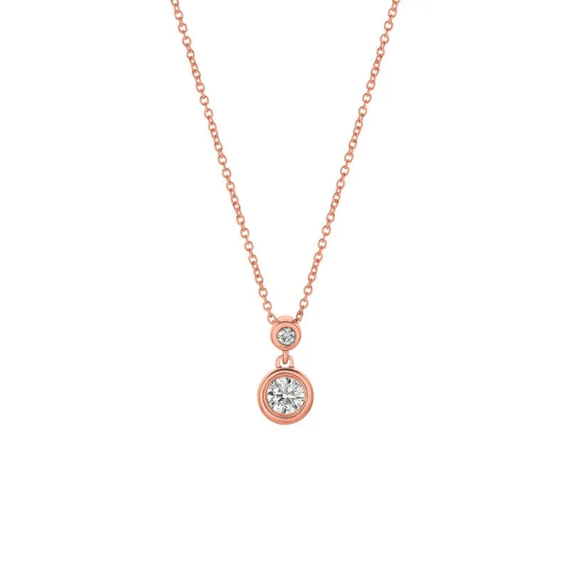 DIAMOND BEZEL DROP NECKLACE 14K GOLD (0.25 CTW)
