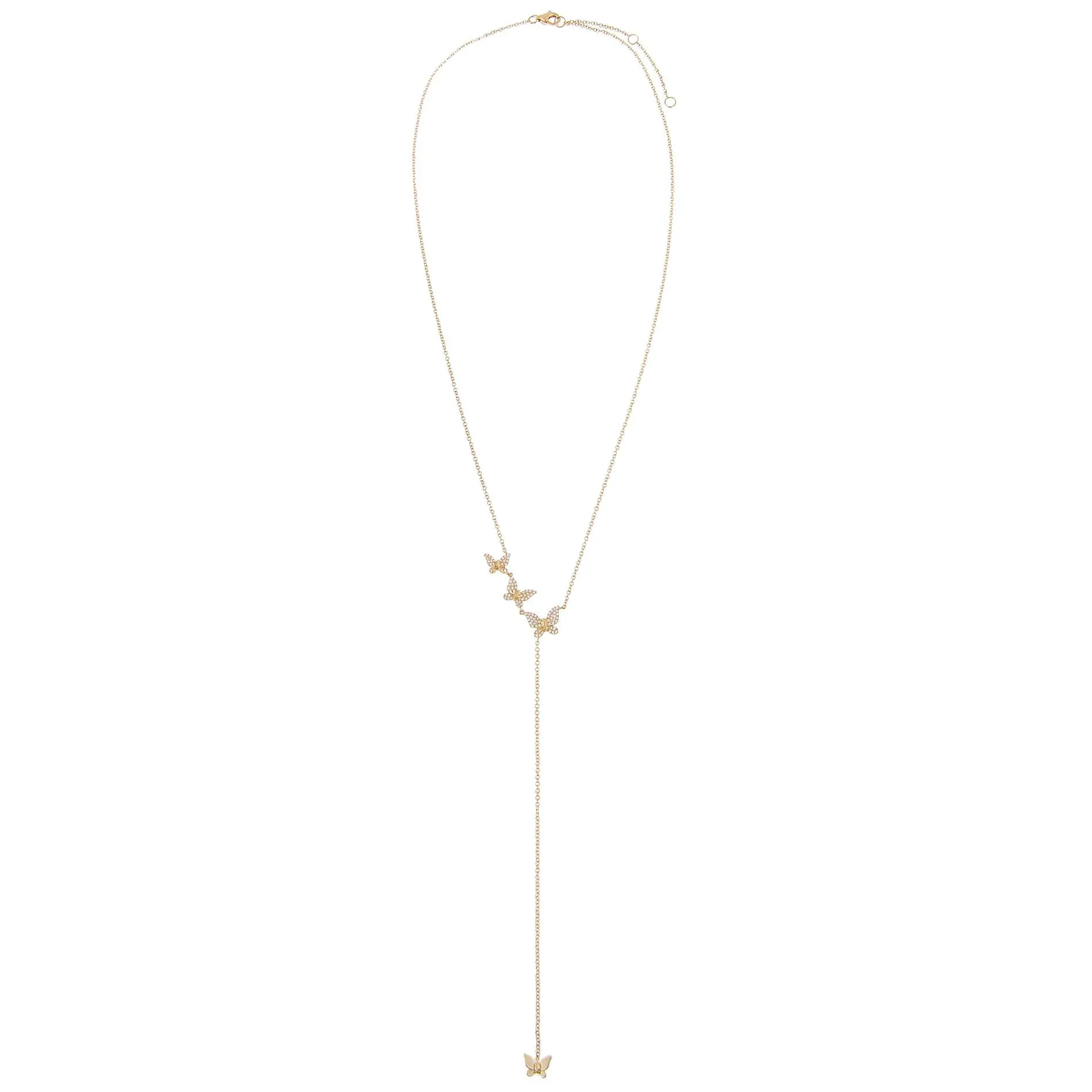 Diamond Butterflies Lariat 14K