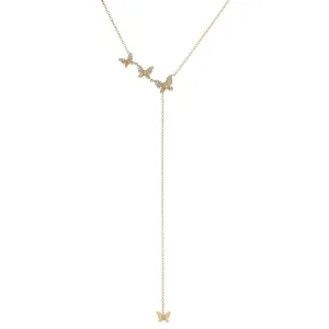 Diamond Butterflies Lariat 14K