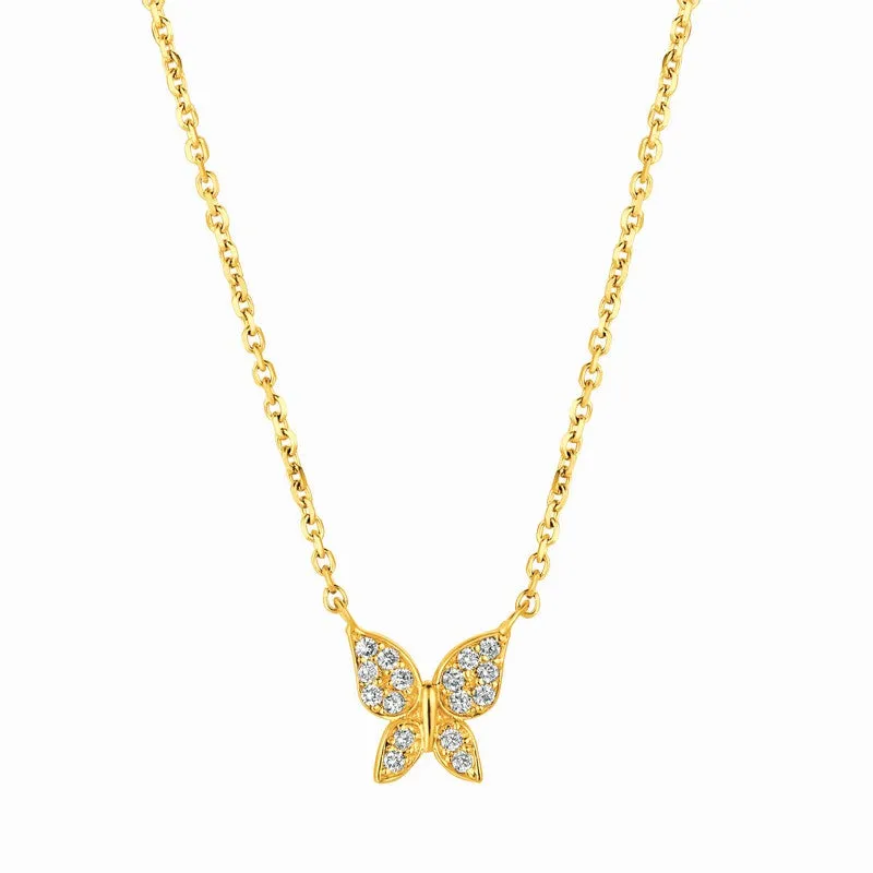 DIAMOND BUTTERFLY NECKLACE 14K GOLD (0.15 CTW)