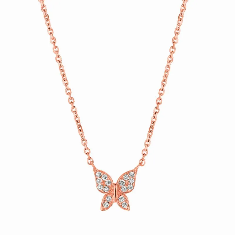 DIAMOND BUTTERFLY NECKLACE 14K GOLD (0.15 CTW)