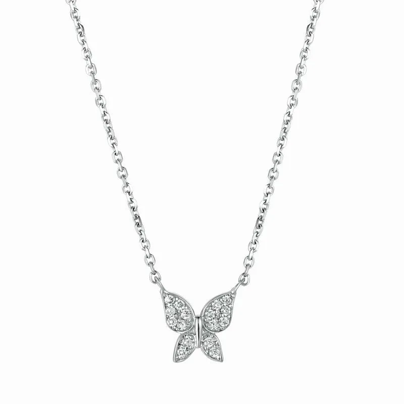 DIAMOND BUTTERFLY NECKLACE 14K GOLD (0.15 CTW)