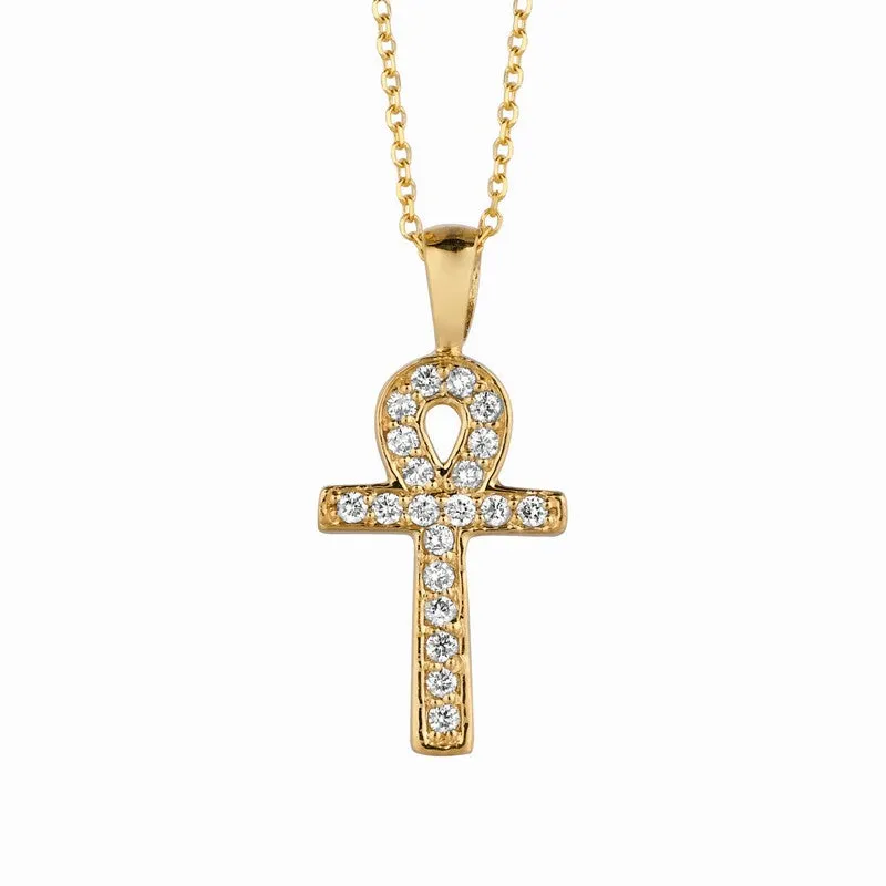DIAMOND CROSS NECKLACE 14K GOLD (0.2 CTW) 3