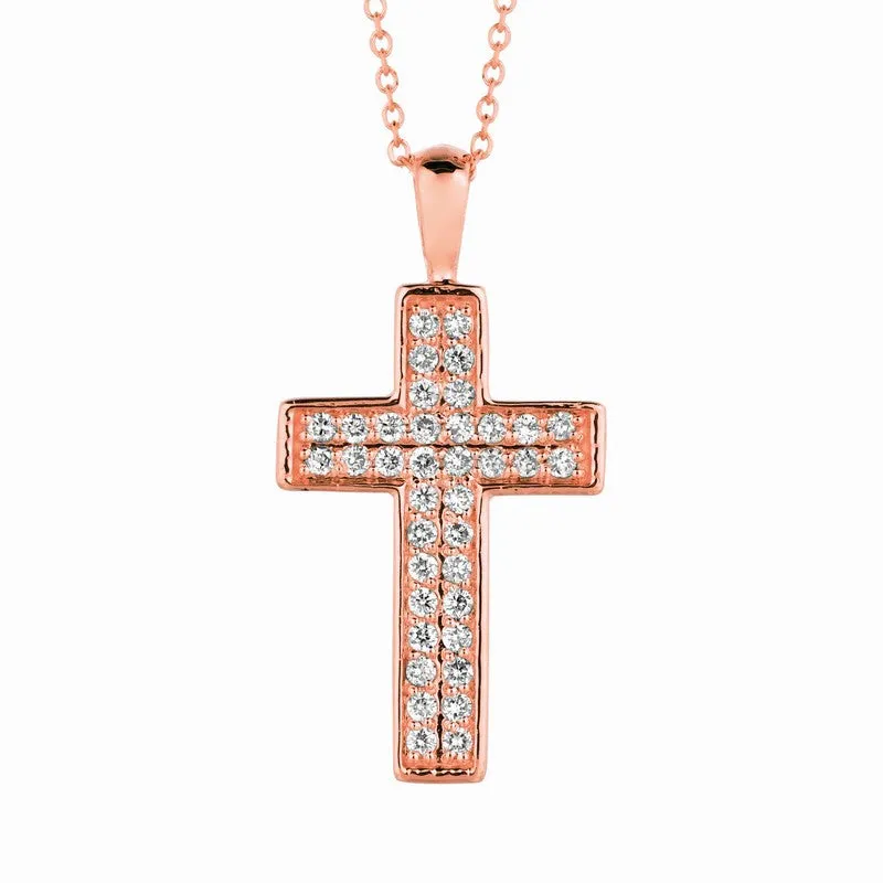 DIAMOND CROSS NECKLACE 14K GOLD (0.34 CTW) 2