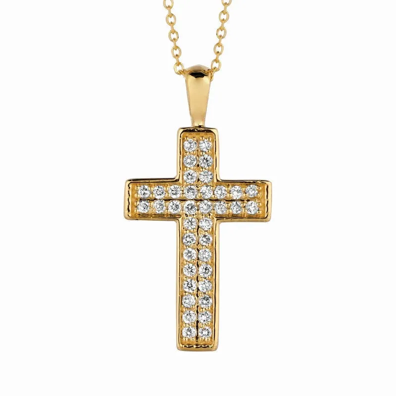 DIAMOND CROSS NECKLACE 14K GOLD (0.34 CTW) 2