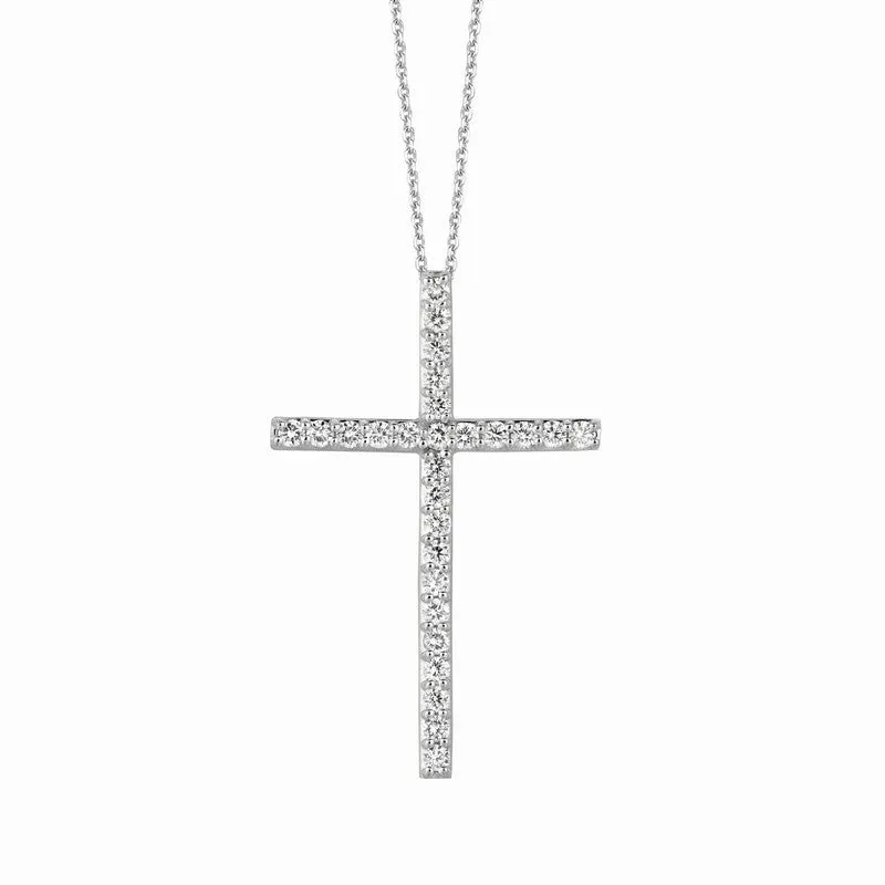 DIAMOND CROSS NECKLACE 14K GOLD (1.54 CTW)