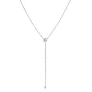 DIAMOND FLOWER BEZEL DROP NECKLACE 14K GOLD (0.51 CTW)