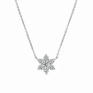 DIAMOND FLOWER NECKLACE 14K GOLD (1.5 CTW)